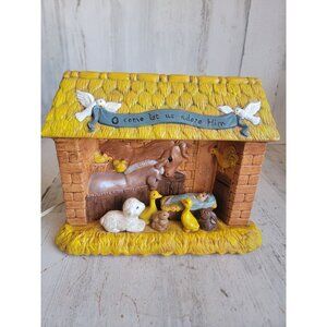 BB vintage‎ ceramic nativity scene stable animals Jesus Xmas home decor
